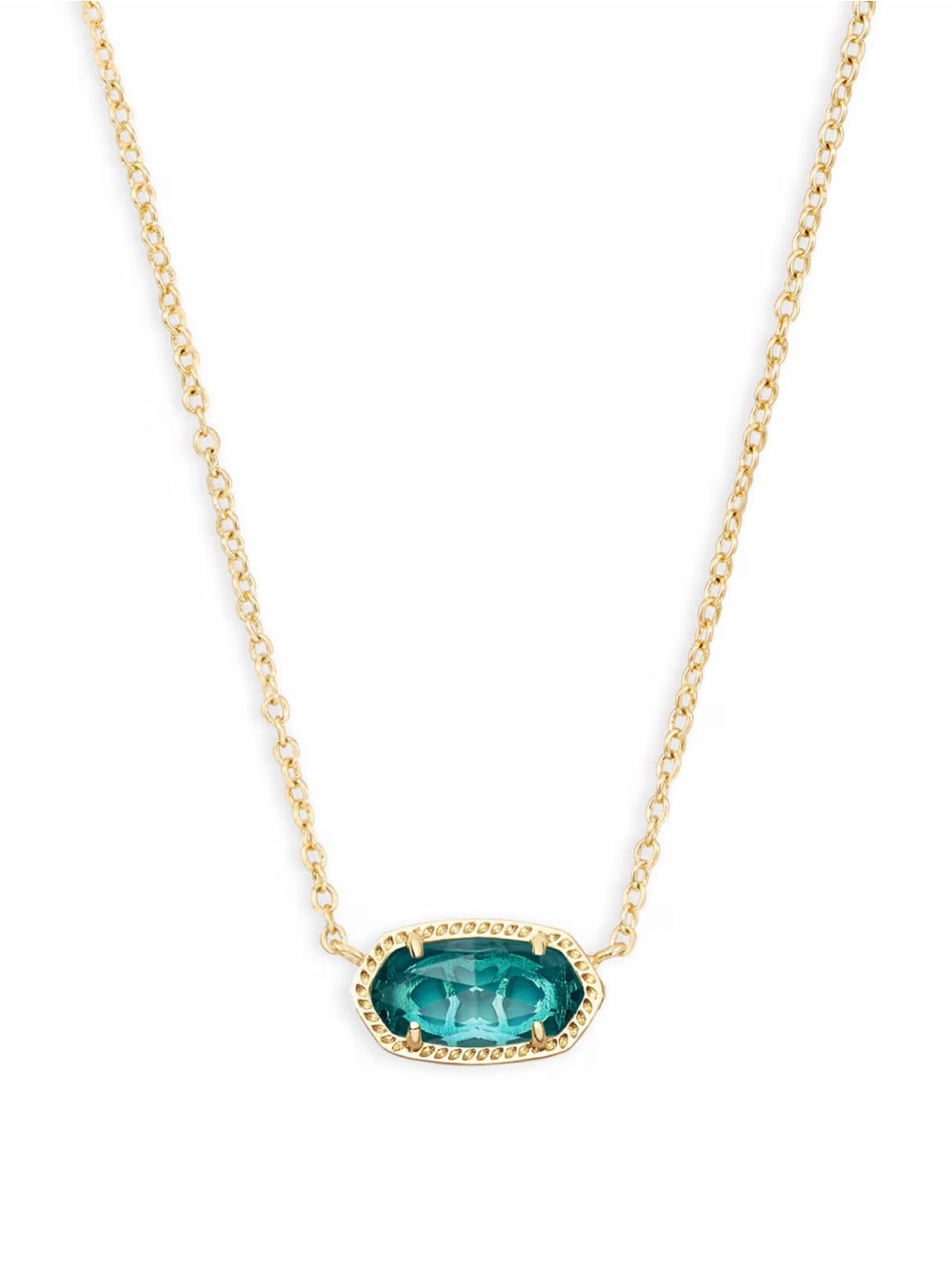 Kendra Scott Elisa Gold Pendant Necklace in London Blue Glass
